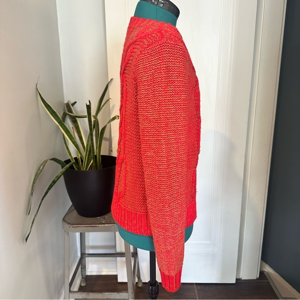 Abercrombie & Fitch Womens Knit Sweater Size S Red Long Sleeve Pullover - Picture 6 of 13